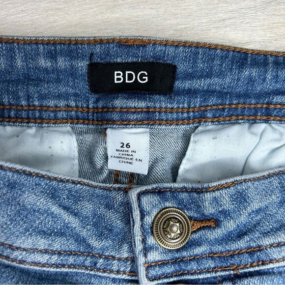 Urban Outfitters BDG y2k high rise patch pocket raw hem skinny jeans size 26 - Picture 7 of 8